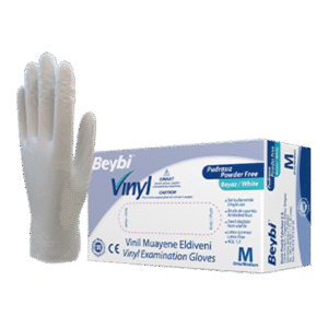 Pudrasız Vinil Muayene Eldiveni - 100'lük Kutu